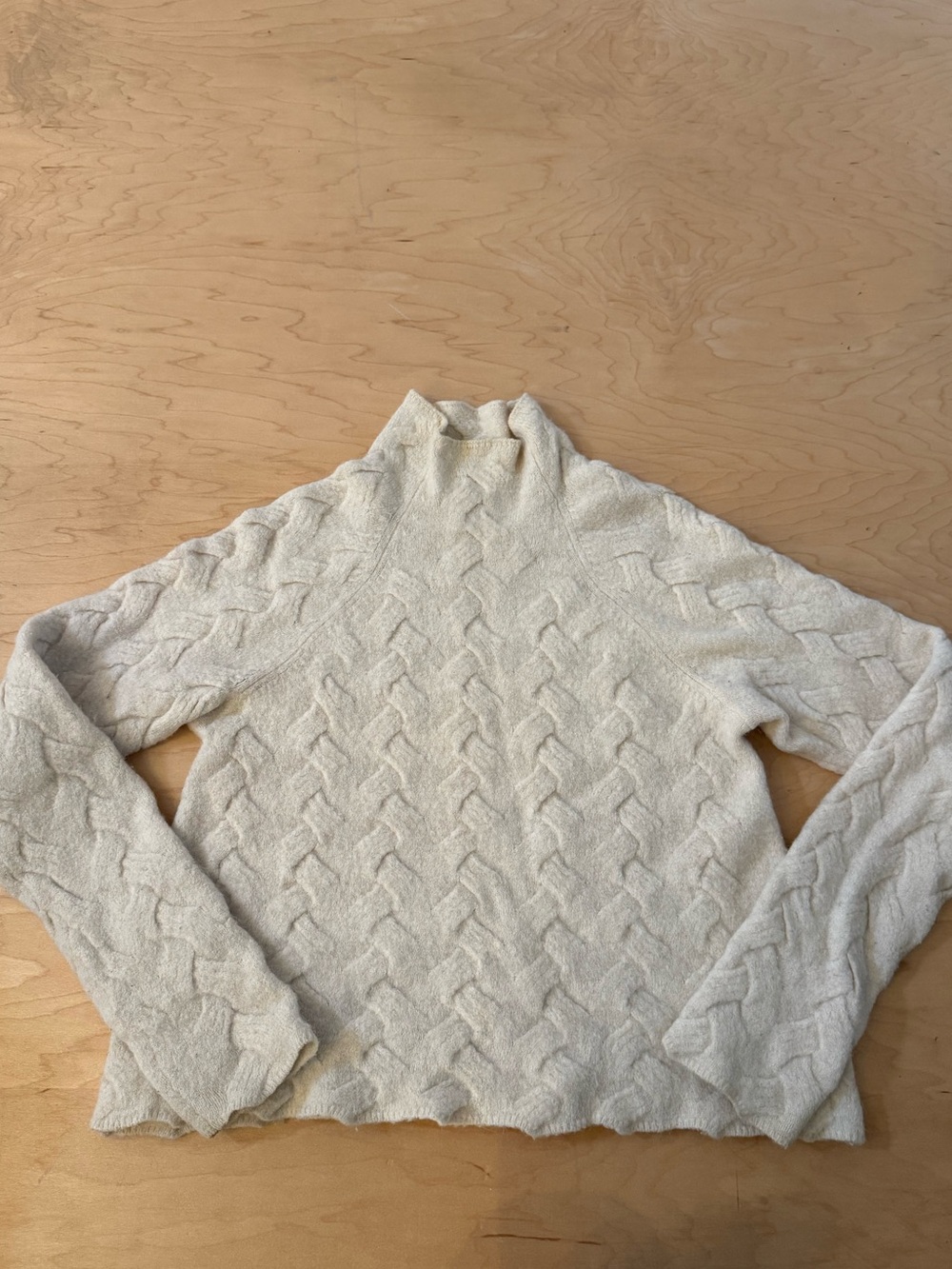 Aritzia Cream Cable Turtleneck Sweater